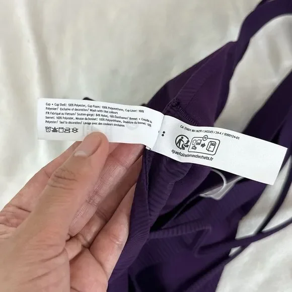 Lululemon Like a Cloud Ribbed Longline Bra D/DD Magenta NWT Rare Yoga Pilates 8 - Picture 9 of 9